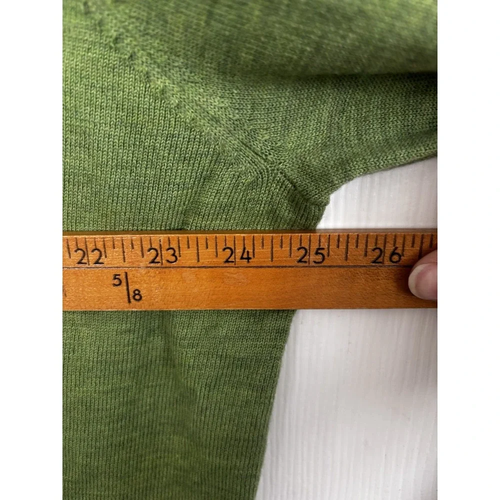 Davis & Squire Sweater Mens 2XL Extra Fine Merino Wool V-Neck Apple Green - Picture 4 of 7